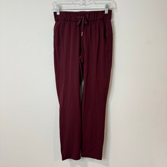 Lululemon Womens On the Fly 7/8 Pant Ankle Garnet Red 2 Luxtreme Athleisure - Picture 2 of 10